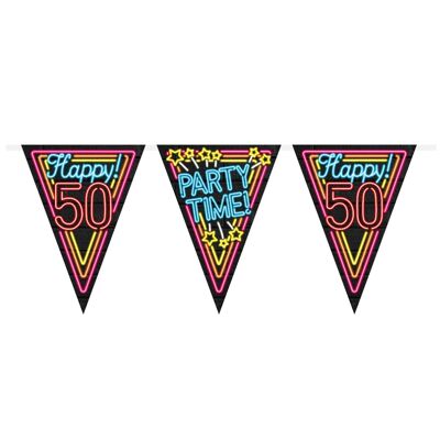 Neon party flags - 50