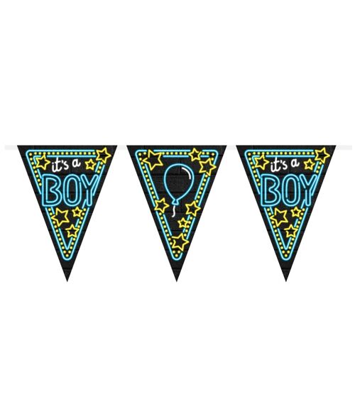 Neon party flags - It's a boy!