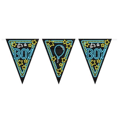 Neon party flags - It's a boy!