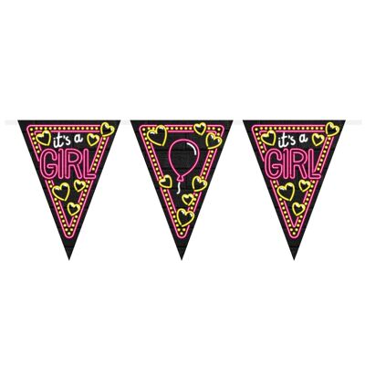 Neon party flags - It's a girl!