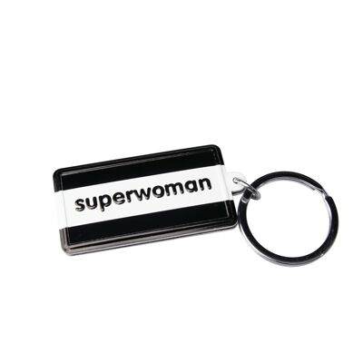 Llavero blanco y negro - Superwoman