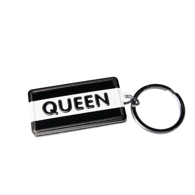 Schwarz-weißer Schlüsselanhänger - Queen