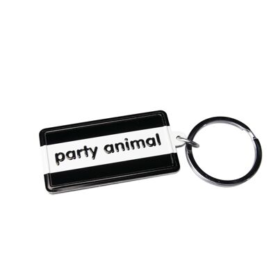 Schwarz-Weißer Schlüsselanhänger - Partytier