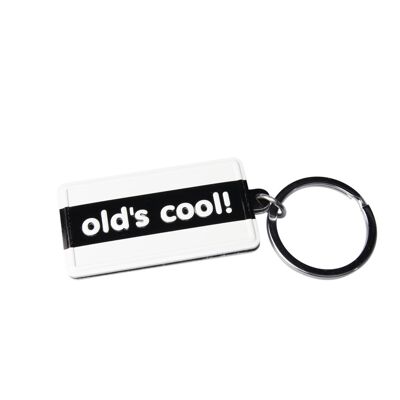 Schwarz-weißer Schlüsselanhänger - Old's cool