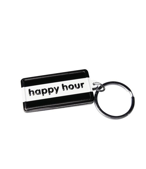 Black & White keyring - Happy hour