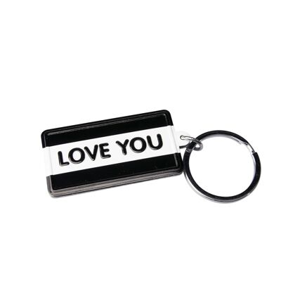 Schwarz-weißer Schlüsselanhänger - Ich liebe dich