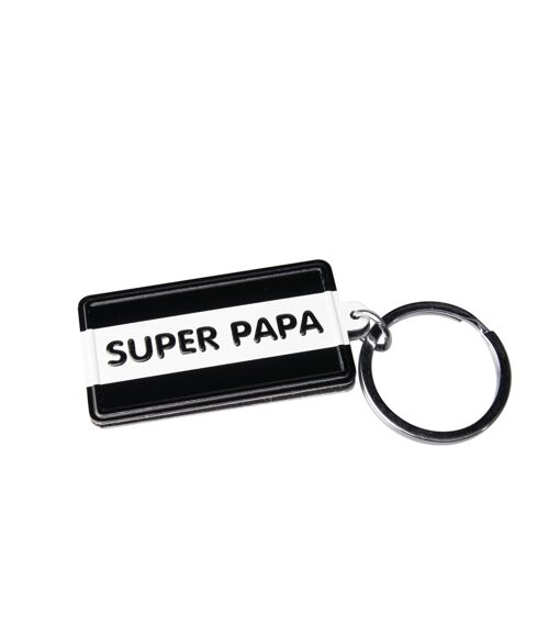 Black & White keyring - Super papa