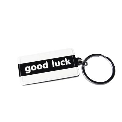 Porte-clés noir et blanc - Bonne chance