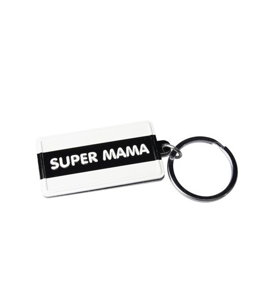 Black & White keyring - Super mama