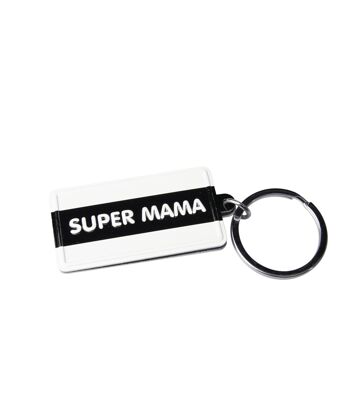 Porte-clés Noir & Blanc - Super maman