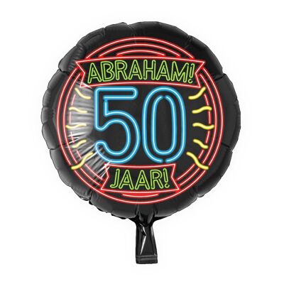 Neon Foil balloon - Abraham 50