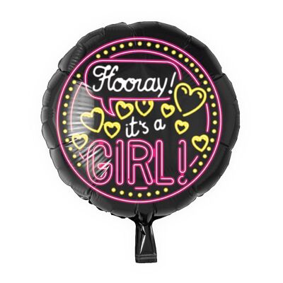 Neon Foil balloon - It's a girl