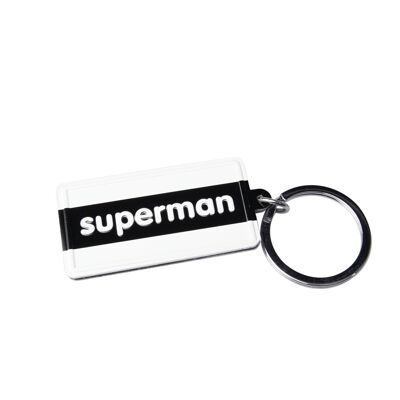Schwarz-weißer Schlüsselanhänger - Superman
