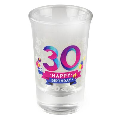 Vasos de chupito Happy - 30 jaar