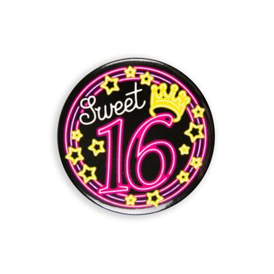 Neon button - Sweet 16