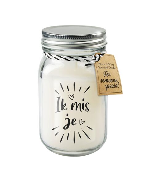 Black & White scented candles - Ik mis je