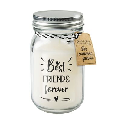 Velas perfumadas en blanco y negro - Mejores amigos para siempre