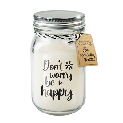 Black & White scented candles - Don't worry be happy