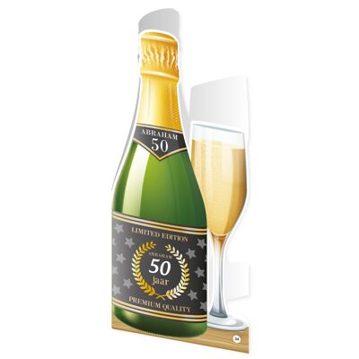 Champagne kaart - Abraham 50 jaar
