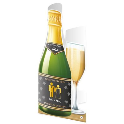 Champagne kaart - Mr. & Mrs.