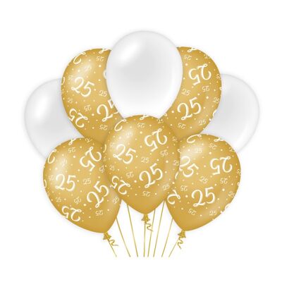 Deko Ballons gold/weiß - 25