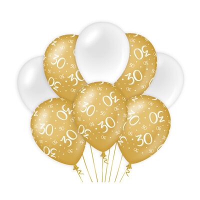 Deko Ballons gold/weiß - 30