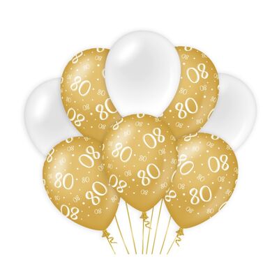 Deko Ballons gold/weiß - 80