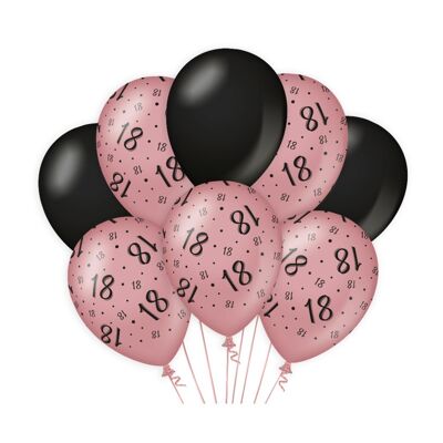 Decoration balloons rose/black - 18