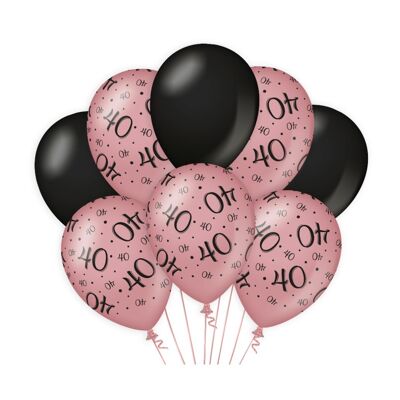 Deko Ballons rosa/schwarz - 40