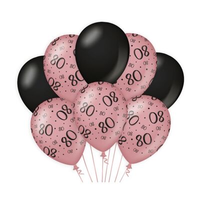 Deko Ballons rosa/schwarz - 80