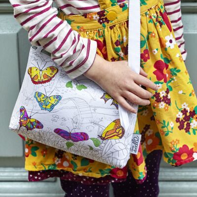 DIY Craft for Kids - Creative Colour In Activity - Butterfly Crossbody Bag