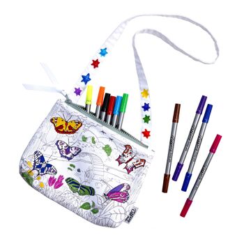 Artisanat DIY pour enfants – Activité créative de couleurs – Sac à bandoulière papillon 3