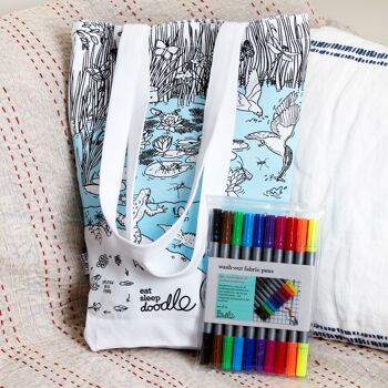 Color In Pond Life Tote Bag Cadeau durable pour enfants 5