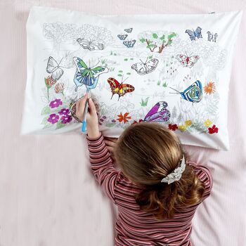 Color In Butterfly Taie d'oreiller Creative Kids Linge de lit 1