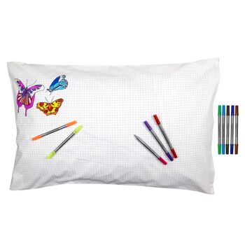 Color In Butterfly Taie d'oreiller Creative Kids Linge de lit 3