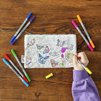 Trousse à crayons Color In Butterfly cadeau durable pour enfants 3