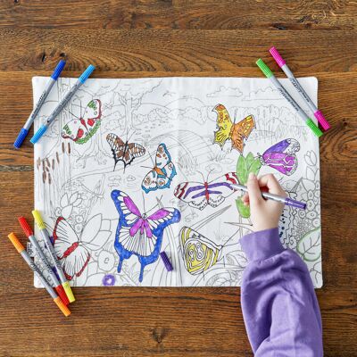 Mantel individual Color In Butterfly Regalo creativo para niños