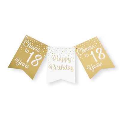 Party flag banner gold/white - 18