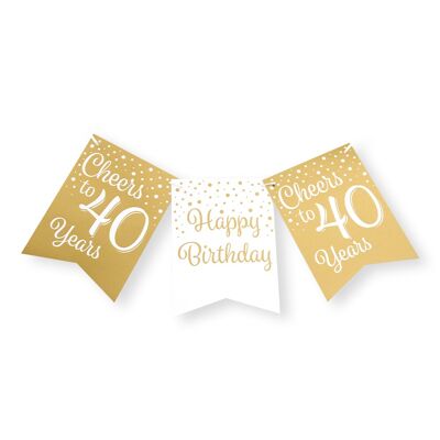 Party flag banner gold/white - 40