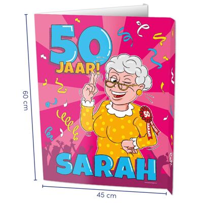 Letreros para ventanas - Sarah 50 jaar