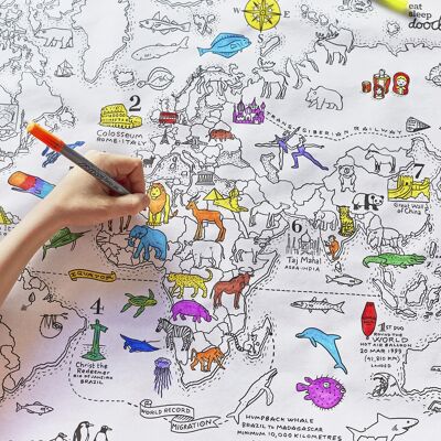 Kit de actividades de arte y manualidades para colorear en el mapa mundial
