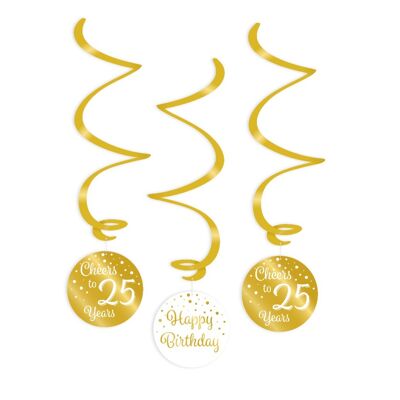 Decoraciones en forma de remolino dorado / blanco - 25