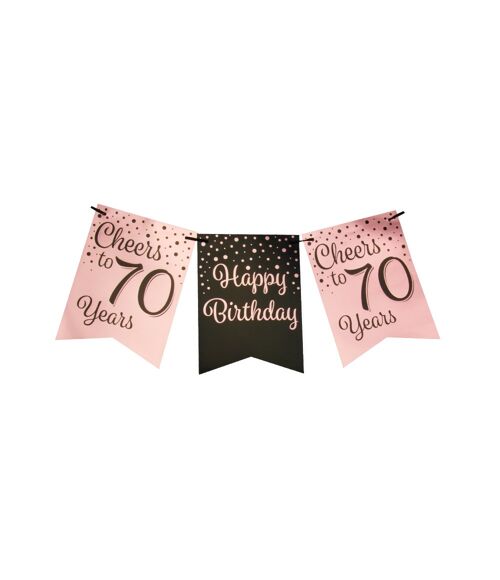 Party flag banner rose/black - 70