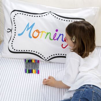 Color In Doodle Notebook Taie d'oreiller Creative Kids Linge de lit 2