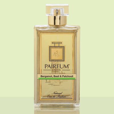Eau de Parfum: Bergamot, Basil & Patchouli - Natural - Intense - 100ml