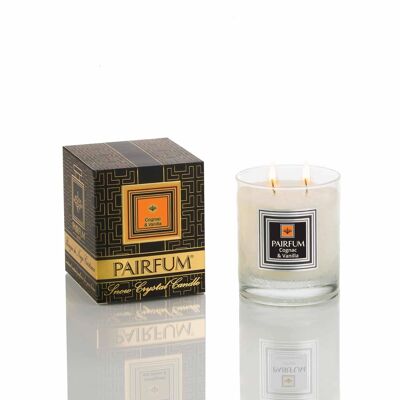 Perfumed Candle - Classic Size - Natural Snow Crystal Wax - Cognac & Vanilla