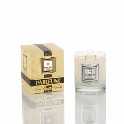 Perfumed Candle - Classic Size - Natural Snow Crystal Wax - Trail of White Petals
