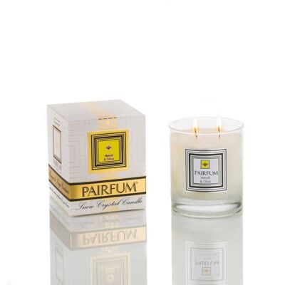 Perfumed Candle - Classic Size - Natural Snow Crystal Wax - Neroli & Olive