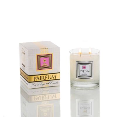 Perfumed Candle - Classic Size - Natural Snow Crystal Wax - Pink Lavender