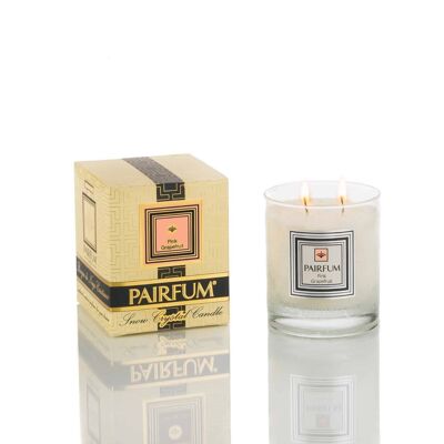 Perfumed Candle - Classic Size - Natural Snow Crystal Wax - Pink Grapefruit